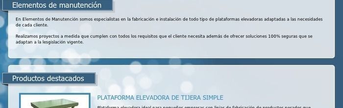 Low Cost Web de Elementos de Manutención