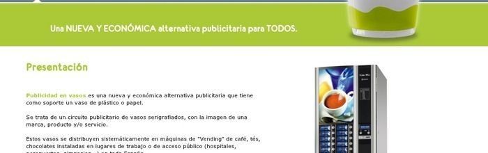 Low Cost web de Publicidad en vasos